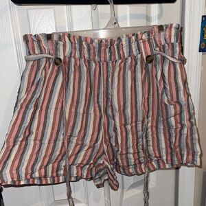 American Eagle Multicolor Striped Cargo Shorts
